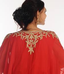 Red Georgette Kaftan With Zari Work