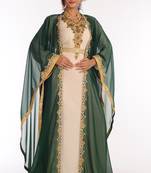 Green Georgette Kaftan with Zari Work