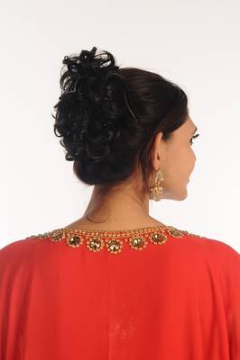 Red Georgette Kaftan With Zari Work 2