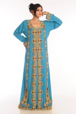 Phirozy Georgette Kaftan With Zari Work 1