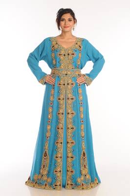 Phirozy Georgette Kaftan With Zari Work 2