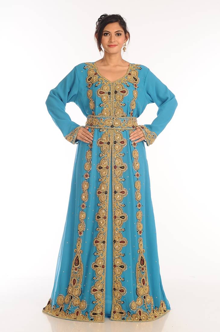 Phirozy Georgette Kaftan With Zari Work