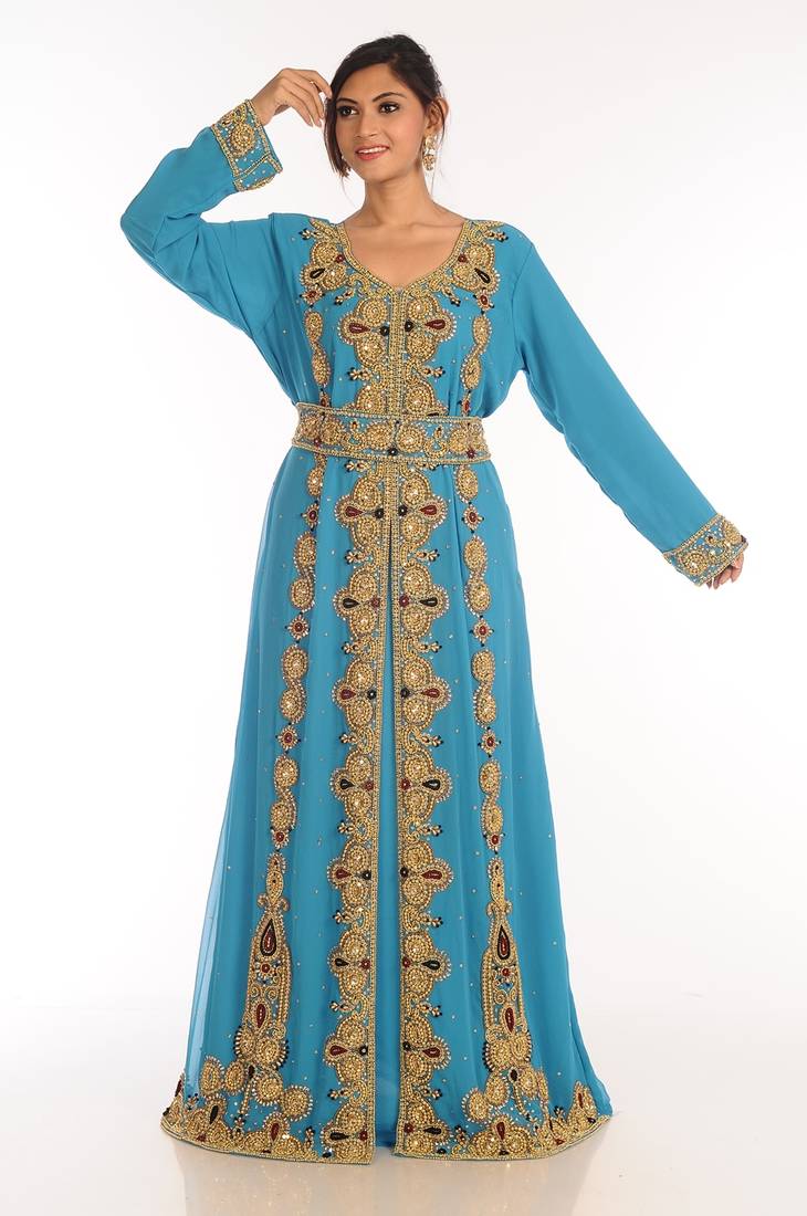 Phirozy Georgette Kaftan With Zari Work