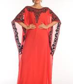 Red Georgette Kaftan With Zari Work