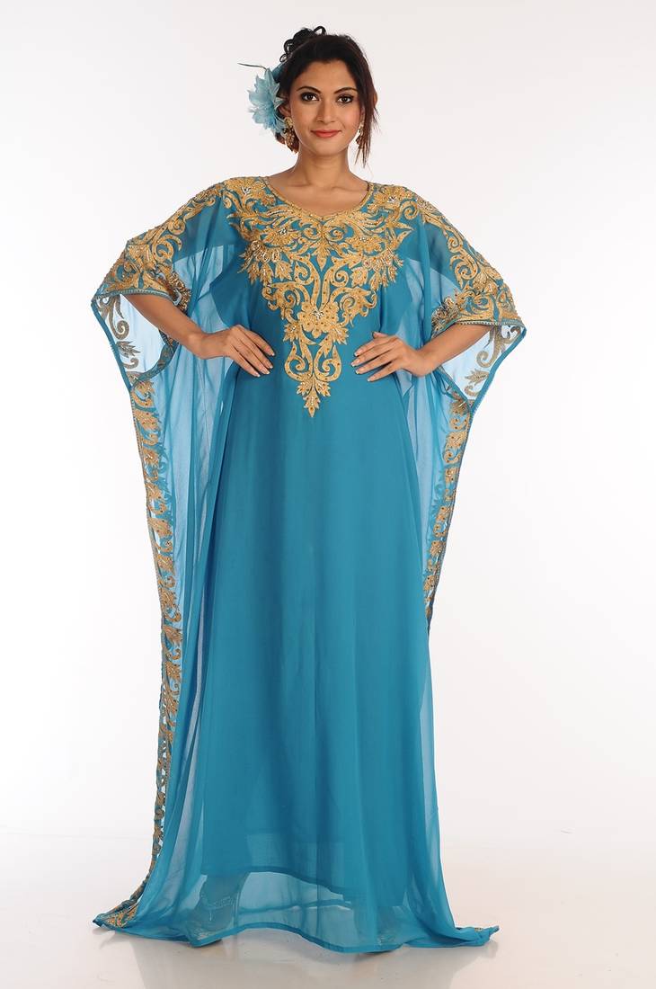 Phirozy Georgette Kaftan With Zari Work
