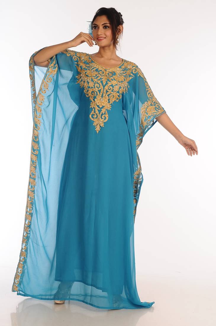 Phirozy Georgette Kaftan With Zari Work