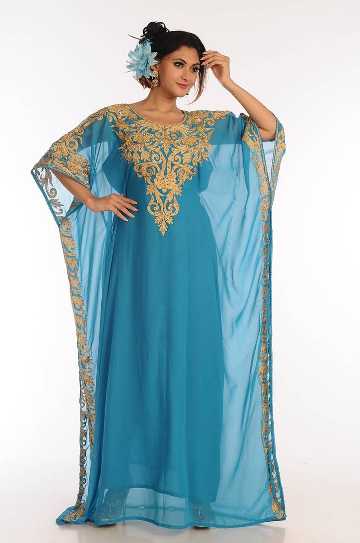 Phirozy Georgette Kaftan With Zari Work