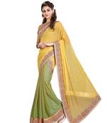 Yellow Embroiderd Faux Georgette Saree With Blouse