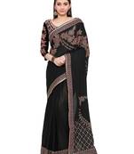 Black Embroiderd Georgette Saree With Blouse