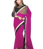 Purple Embroiderd Silk Saree With Blouse