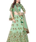 Green Color Silk Designer Semi  Stitched Lehenga Choli