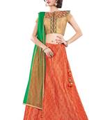 Orange Color Silk Designer Semi  Stitched Lehenga Choli