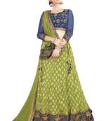 Green Color Silk Embroidered Semi Stitched Lehenga Choli With Blouse