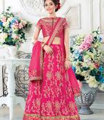 Pink Color Silk Designer Semi  Stitched Lehenga Choli
