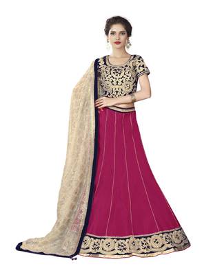 Pink Color Semi Stitched Lehenga Choli With Blouse 1