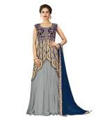 Grey Color Chiffon Wedding Wear Semi Stitched Lehenga Choli With Blouse