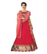 Red Color Silk Designer Semi  Stitched Lehenga Choli