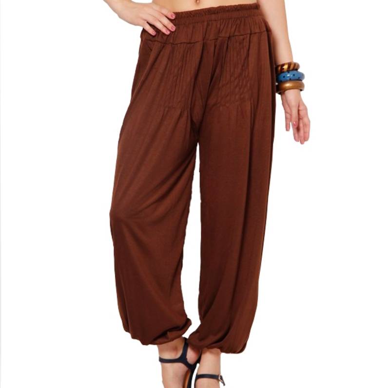 Dee Fashion House Brown Viscose Lycra Harem Pants