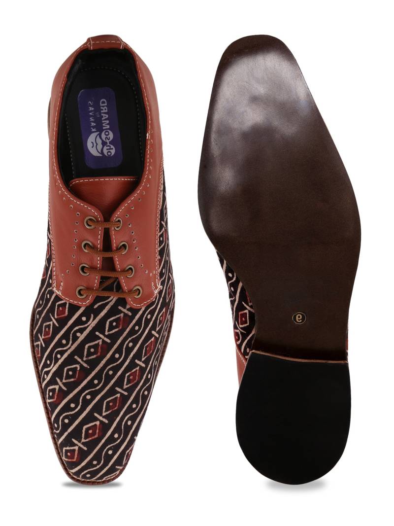 Men�s Brown Faux Leather Pointed Toe Brogues Shoe KANVAS Men�s Brown Faux Leather Pointed Toe Brogues Shoe KANVAS