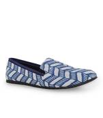 Men's Blue TPR Sole Material Printed Moccasins Slip Ons