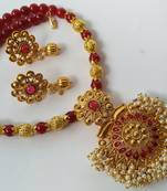 Pink Handmade Beaded Necklace Set