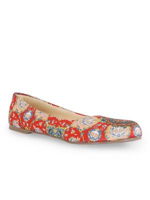 Women's Red Casual Synthetic Mesh Ballerinas Shoe 1