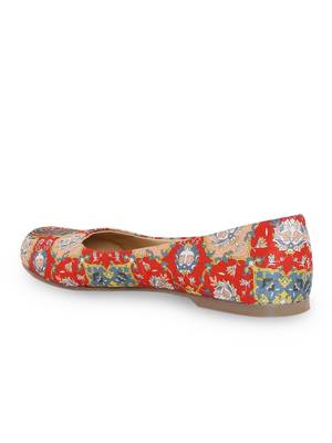 Women's Red Casual Synthetic Mesh Ballerinas Shoe 2