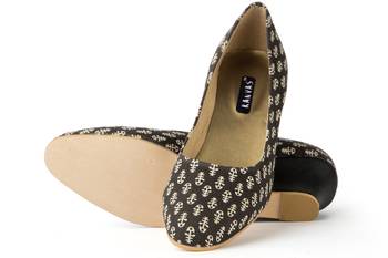 Women's Black Croslite Sole Material Ballerinas Low Heel Sandal 4