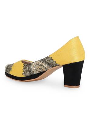 Women's Yellow Croslite Sole Material Ballerinas High Heel Sandal 2