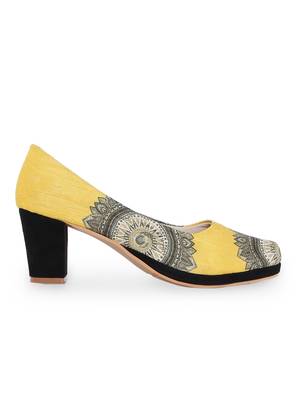 Women's Yellow Croslite Sole Material Ballerinas High Heel Sandal 3