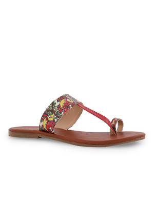 Women Multicolour TPR Sole Material kolhapuris Chappal 1