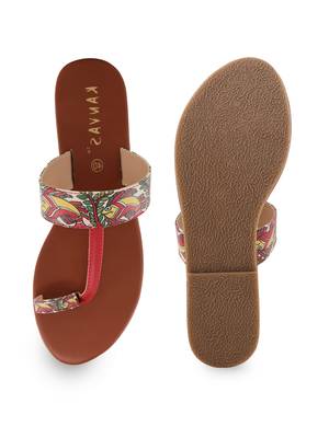 Women Multicolour TPR Sole Material kolhapuris Chappal 4