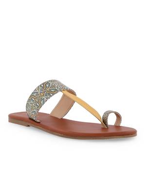 Women Multicolour TPR Sole Material kolhapuris Chappal 1