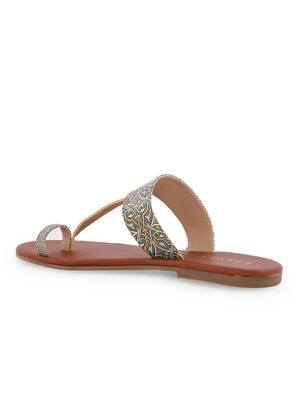 Women Multicolour TPR Sole Material kolhapuris Chappal 2