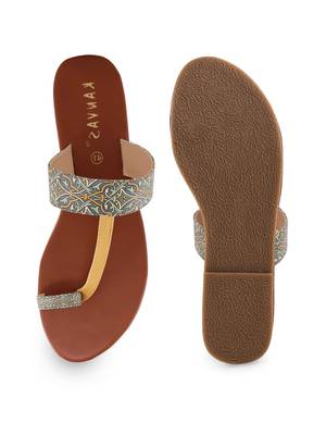 Women Multicolour TPR Sole Material kolhapuris Chappal 4
