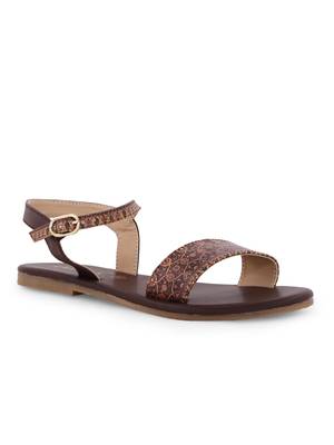 Women's Brown TPR Sole Material Printed Chappal 1