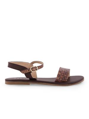 Women's Brown TPR Sole Material Printed Chappal 3
