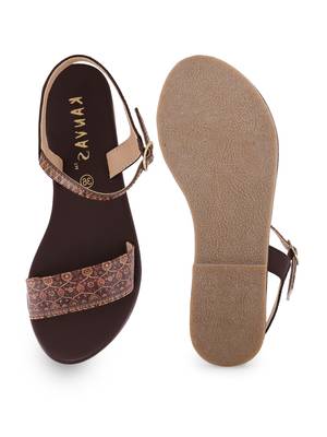 Women's Brown TPR Sole Material Printed Chappal 4