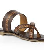 Women's Brown TPR Sole Material Printed Chappal