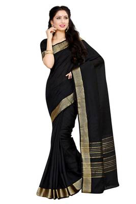 Black Woven Saree With Blouse 1