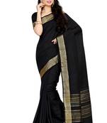 Black Woven Saree With Blouse