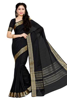Black Woven Saree With Blouse 2