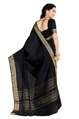 Black Woven Saree With Blouse 4