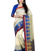 Off-White Woven Art Silk Saree With Blouse