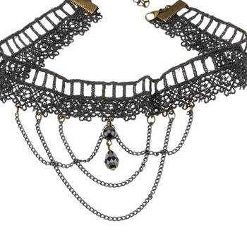 Black pearl chokers 4