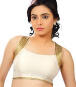 white banglore silk unstiched blouse fabric