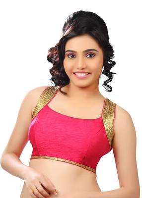 pink banglore silk unstiched blouse fabric 1