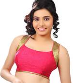 pink banglore silk unstiched blouse fabric