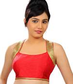 red banglore silk unstiched blouse fabric