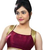 maroon green banglore silk unstiched blouse fabric